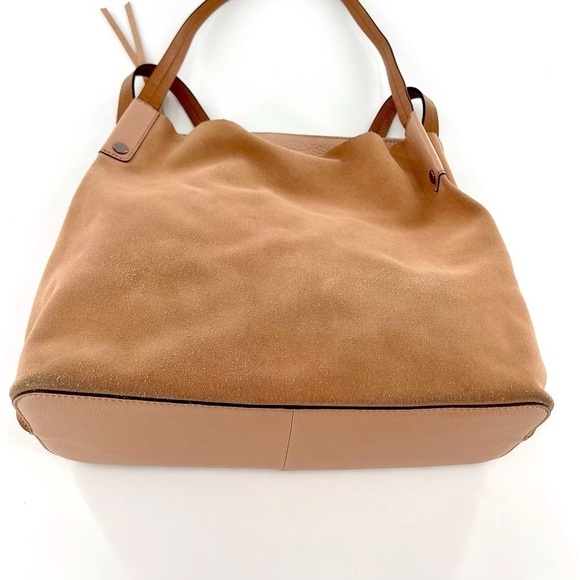 VINCE CAMUTO LEATHER / SUEDE HOBO BAG dusty rouse/cream - Picture 11 of 17